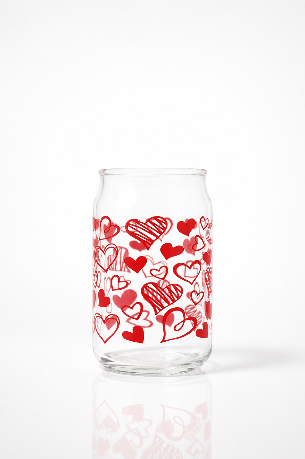 Printed Heart Can Glass
